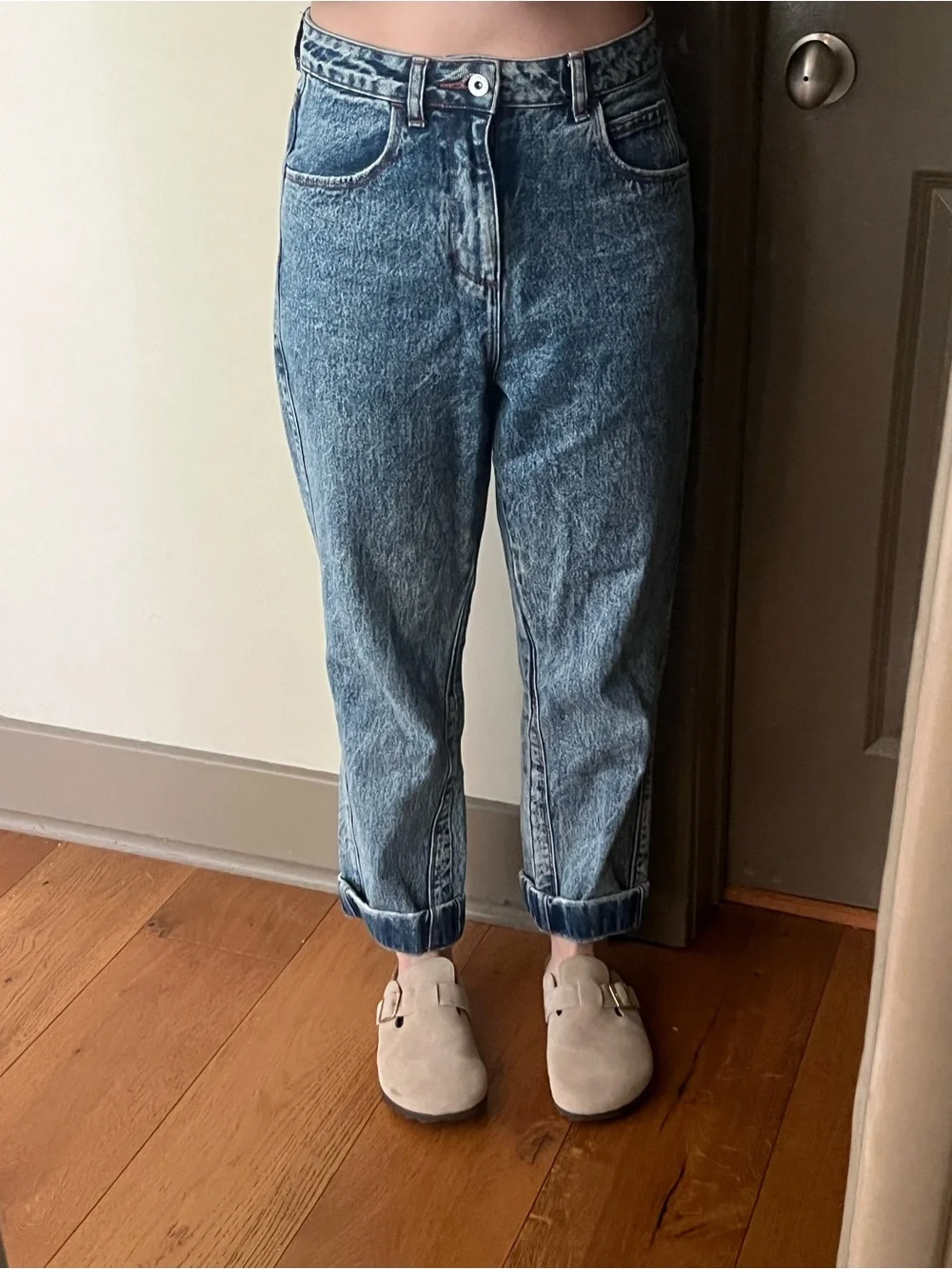 Relaxed Fit Light Blue Acid Wash Jeans